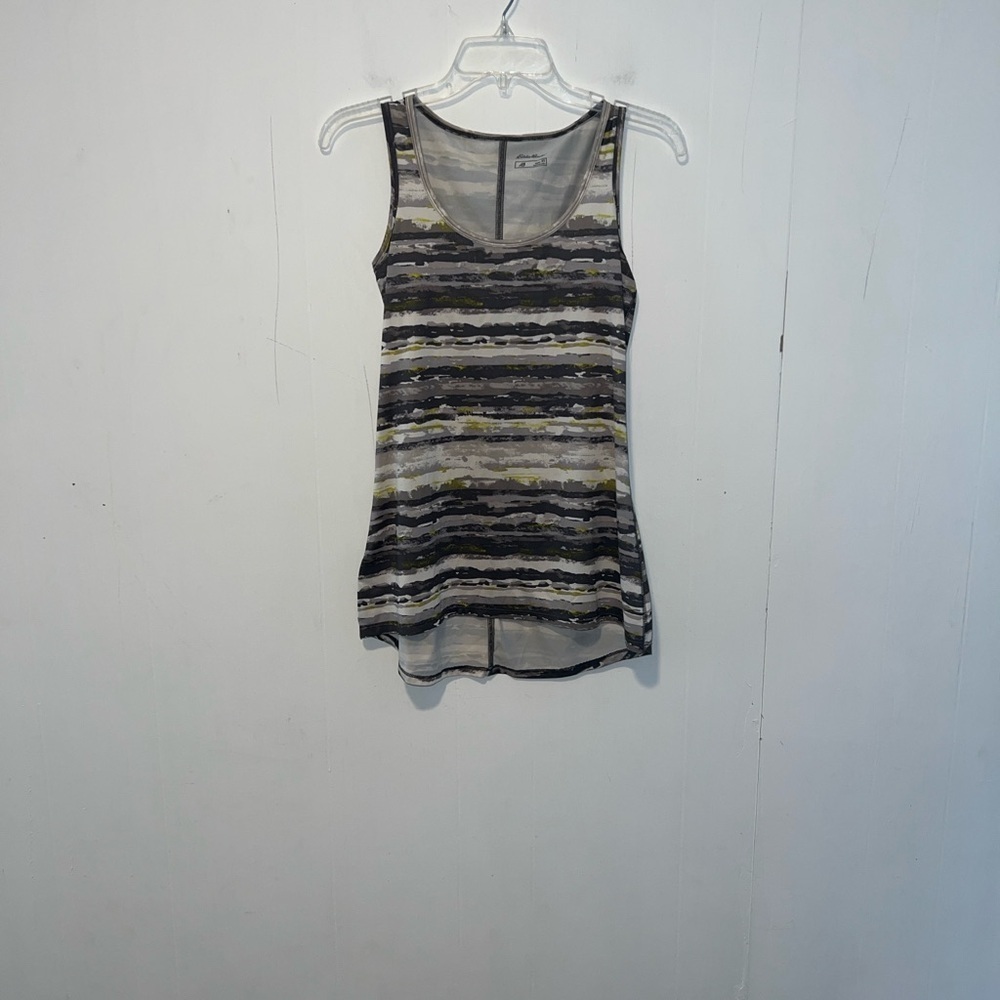 Eddie Bauer Black and Gray Striped Tank Top 072626